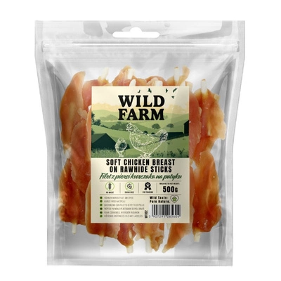 WILD FARM Hähnchenbrustfilet auf Spieß 500g Leckerli für Hunde