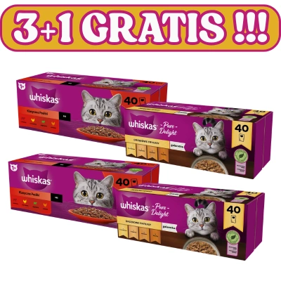 WHISKAS Beutel für Erwachsene 120 x 85 g + 40 x 85 g GRATIS