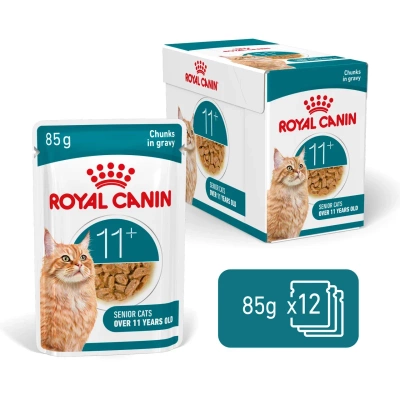 ROYAL CANIN Nassfutter für ältere Katzen (ab 11 Jahren), 12 x 85 g Saucen