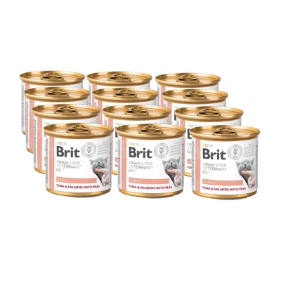 Brit Grain Free Veterinary Diet Cat Renal Tuna, Salmon & Peas 12x200g
