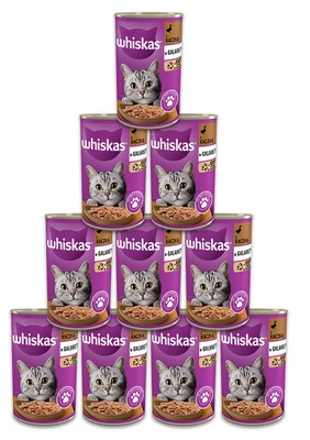 WHISKAS Katzennassfutter 1+ mit Ente & Gelee 12x400g