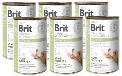 Brit Grain Free Veterinary Diet Dog Diabetes mit Lamm und Erbsen 6x400g