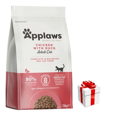 APPLAWS Complete Dry Adult Chicken With Duck 7,5kg + Überraschung für die Katze