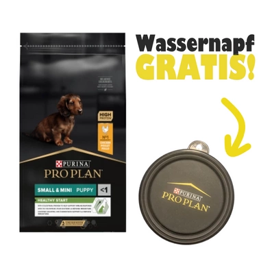 PRO PLAN Healthy Start Small & Mini Puppy Welpenfutter reich an Huhn 7kg + Wassernapf GRATIS!