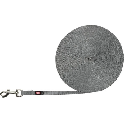 TRIXIE Trainingsleine für kleine Hunde, Gurtband, XS–S: 15m/10mm, sehr leicht, Graphit