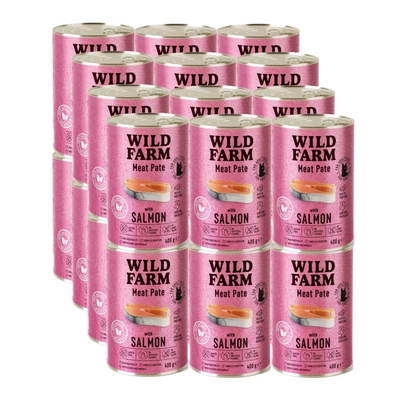 WILD FARM Pate Lachs 24x400g - glutenfreies Katzenfutter
