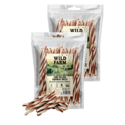 WILD FARM Lamm- und Kabeljau-Sandwich 2x500 g Hundeleckerli