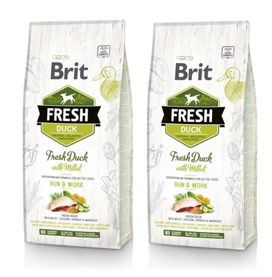 Brit Fresh Duck & Millet Adult Run & Work 2x12kg