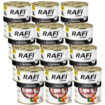 DOLINA NOTECI Rafi Classic Nassfutter für Hunde mit Geflügel 12x800 g