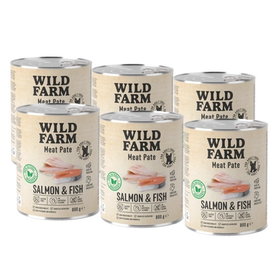 WILD FARM Pastete Lachs&Fisch 6x800g glutenfreies Hundefutter