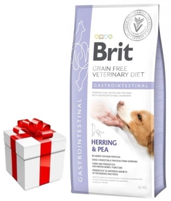 Brit Grain Free Veterinary Diet Dog Gastrointestinal Hering und Erbsen 12kg + Überraschung für den Hund GRATIS!
