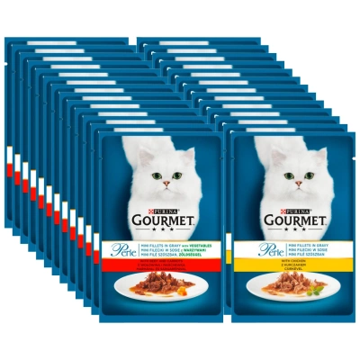 Purina Gourmet Perle Katzenfutter Mini-Filets in Sauce Gemischte Geschmacksrichtungen 26x85g