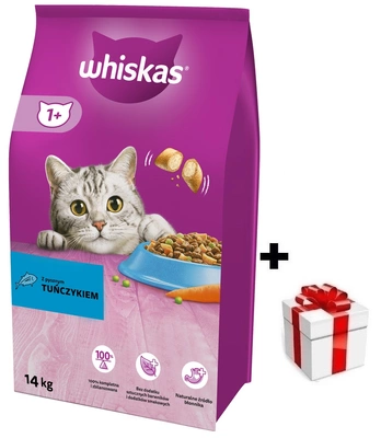 WHISKAS Katzentrockenfutter 1+ mit Thunfisch 14kg + Überraschung für die Katze
