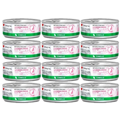 Disgual Nassfutter für Katzen, Veterinär, hypoallergen, Kaninchen (erwachsen), 12x85 g