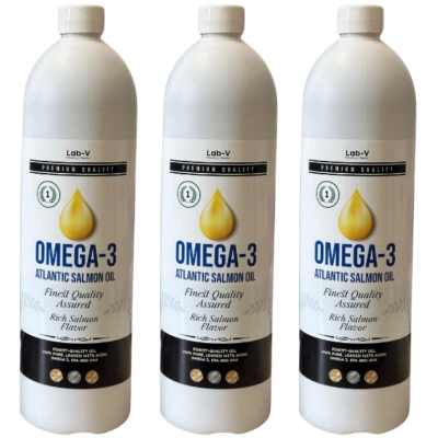 LAB-V Omega-3 Lachsöl für Hunde und Katzen 3x1l