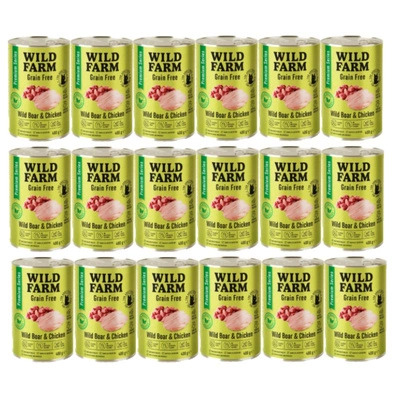 WILD FARM Premium Grain Free Wildschwein und Huhn 18x400g - getreidefreies Katzenfutter