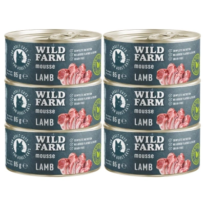 WILD FARM Mousse Lamm 6x85g – getreidefreies Mousse für Katzen
