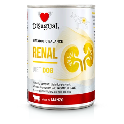 Disguial Nassfutter für Hunde, tierärztlich, Nierenschutz, Rindfleisch (ausgewachsen), 400 g