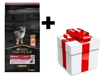 PRO PLAN Sensitive Skin Welpenfutter reich an Lachs 12kg + Überraschung für den Hund