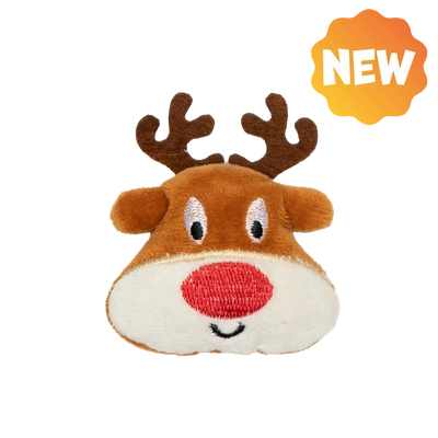 UNIQ PETS Plüschtier für Katzen, Rentierkopf mit Katzenminze, 7 x 6 cm