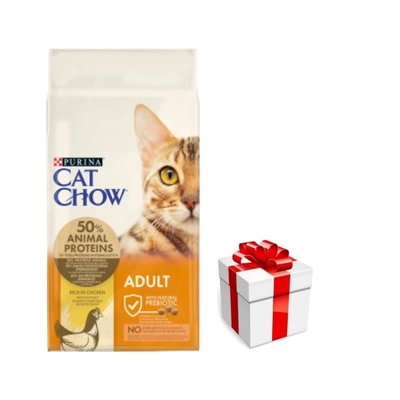 Purina Cat Chow Adult Huhn und Reis 15kg + Überraschung für die Katze