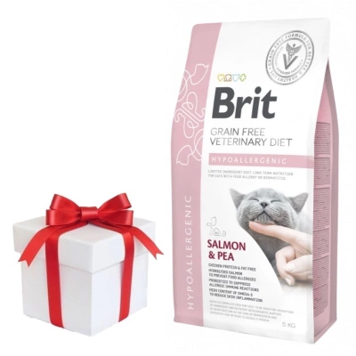 Brit Grain Free Veterinary Diet Cat Hypoallergenic Salmon & Peas 5kg + Überraschung für die Katze GRATIS!