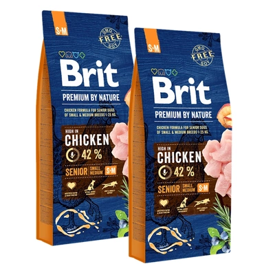 Brit Premium By Nature Senior S+M mit Huhn 2x15kg