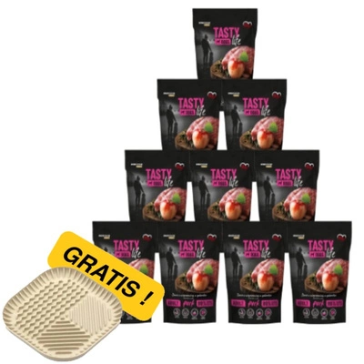 Tasty Dogs Life Schweinefleisch-Gelee-Schale 10x500g + Miskomata GRATIS!