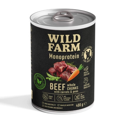 Wild Farm Monoprotein Rindfleisch 400g hypoallergenes Hundefutter