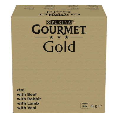 Purina Gourmet Gold Mousse-Mix 96x85g (Rind, Kaninchen, Lamm, Kalb)