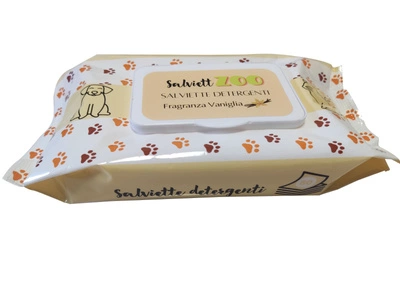 SalviettZOO XL – Pflegetücher für Hunde und Katzen, 40 Stück (mit Vanilleduft)