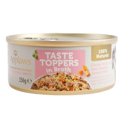 Applaws Taste Toppers Natural Wet Dog Food Huhn mit Schinken und Gemüse 156g