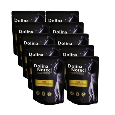 Dolina Noteci Premium Für Katzen-Hähnchenbrustfilet mit Soße 10x85g