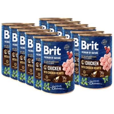 Brit Premium By Nature Chicken With Chicken Hearts 12x400g