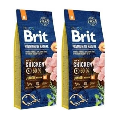 Brit Premium By Nature Junior M mit Huhn 2x15kg