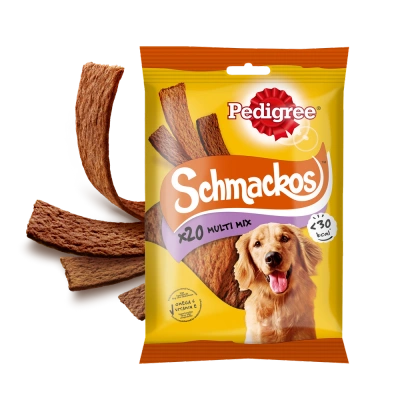 Pedigree Schmackos Adult Dog Snack mit Rind, Huhn, Lamm & Ente 172g