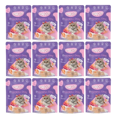 MOOCHIE Hairball Control mit Garnelen 12x70 g