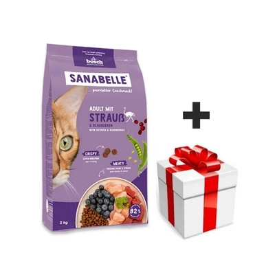 BOSCH Sanabelle Adult Strauß 8kg + Überraschung für die Katze
