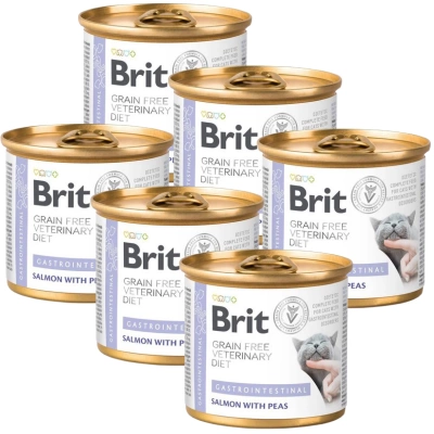 Brit Grain Free Veterinary Diet Cat Gastrointestinal Salmon & Peas 6x200g