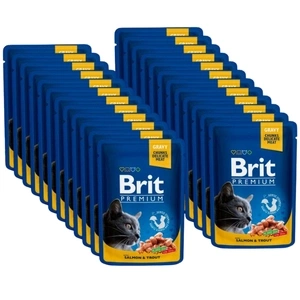 Brit Premium Cat für ausgewachsene Katzen mit Lachs & Forelle 24x100g