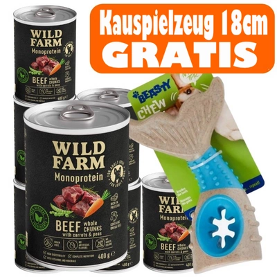 Wild Farm Monoprotein Rindfleisch 6x400g hypoallergenes Hundefutter