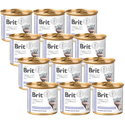 Brit Grain Free Veterinary Diet Cat Gastrointestinal Salmon & Peas 12x200g