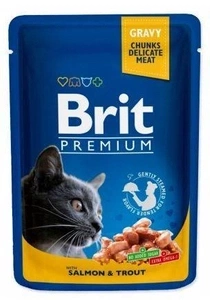 Brit Premium Cat für ausgewachsene Katzen mit Lachs & Forelle 100g