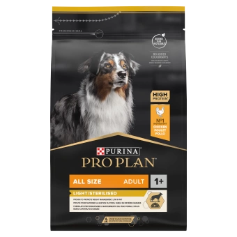 PRO PLAN Light Sterilised All Size Adult Hundefutter mit Huhn 3kg
