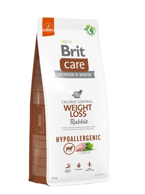 BRIT CARE Dog Hypoallergenic  Weight Loss Rabbit 12kg & Lab-v Lachsöl 1000 ml