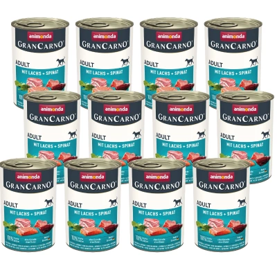 ANIMONDA GranCarno Adult Dog Geschmack: Lachs + Spinat 12x400g