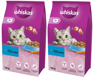 WHISKAS Katzentrockenfutter 1+ mit Thunfisch 2x14kg - 3% Rabatt auf ein Paket