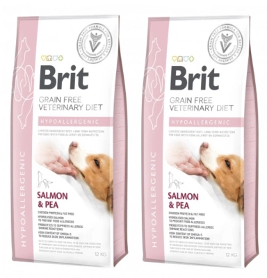Brit Grain Free Veterinary Diet Dog Hypoallergenic Salmon & Peas 2x12kg
