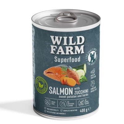 Wild Farm Superfood Lachs 400g getreidefreies Hundefutter