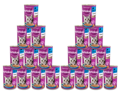 WHISKAS Katzennassfutter 1+ mit Thunfisch in Gelee 24x400g
